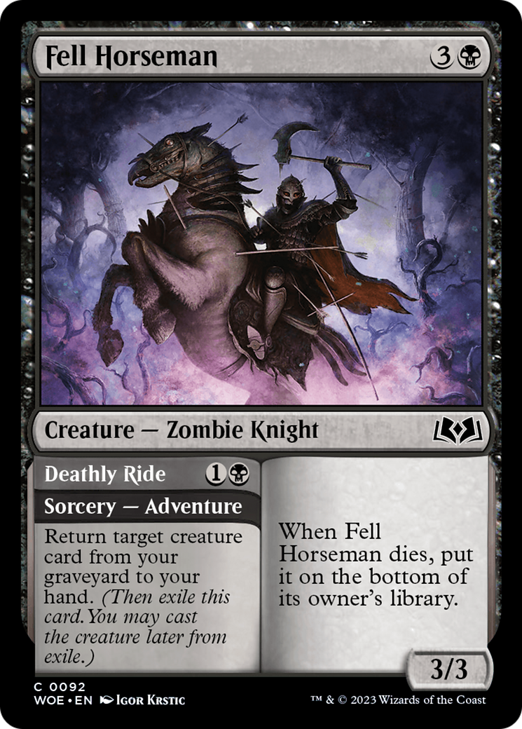 Fell Horseman // Deathly Ride [Wilds of Eldraine] | Play N Trade Winnipeg