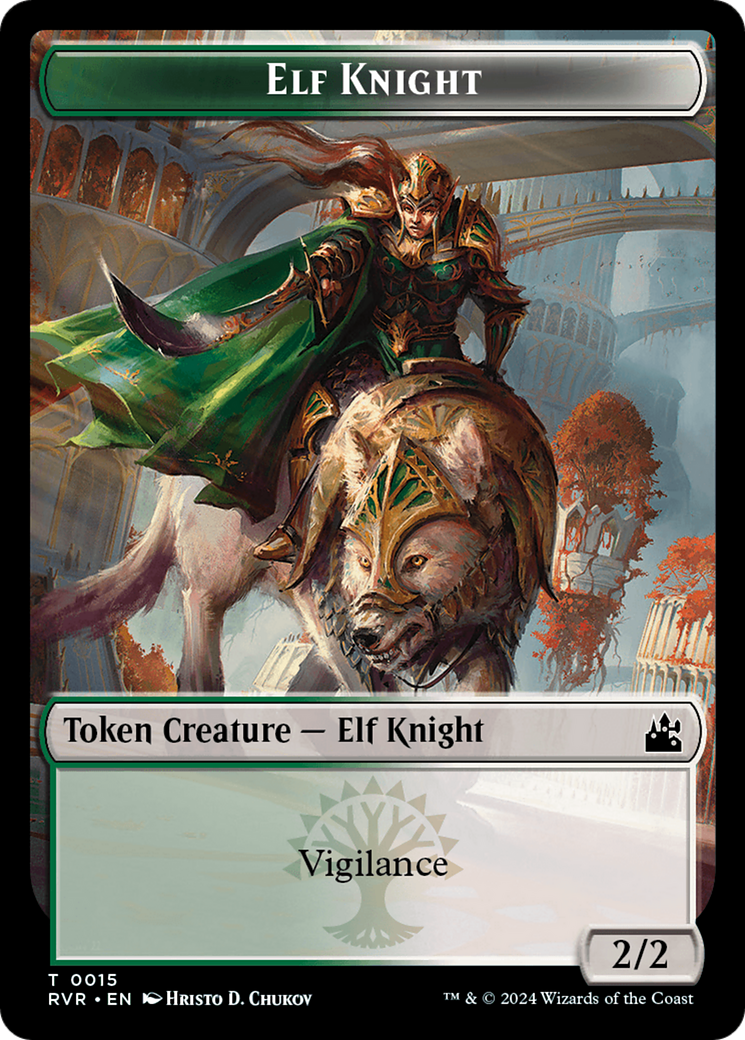 Elf Knight Token [Ravnica Remastered Tokens] | Play N Trade Winnipeg