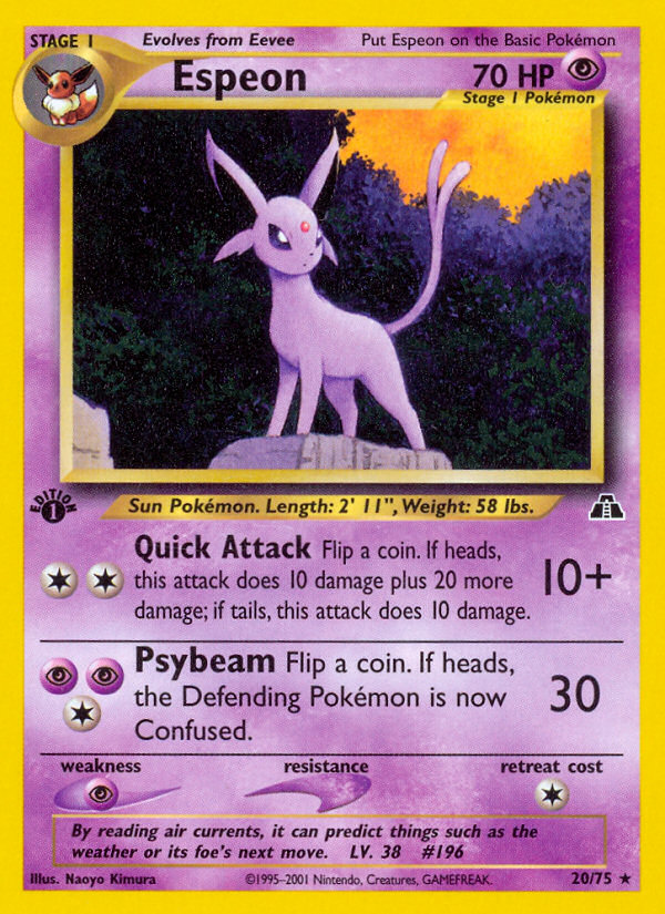 Espeon (20/75) [Neo Discovery 1st Edition] | Play N Trade Winnipeg