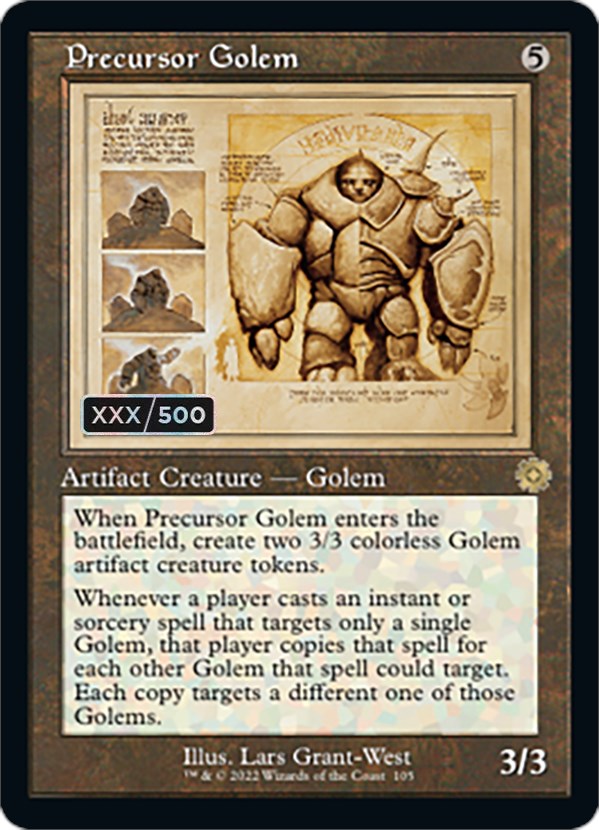 Precursor Golem (Retro Schematic) (Serial Numbered) [The Brothers' War Retro Artifacts] | Play N Trade Winnipeg