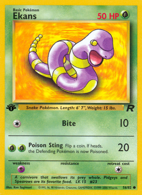 Ekans (56/82) [Team Rocket 1st Edition] | Play N Trade Winnipeg