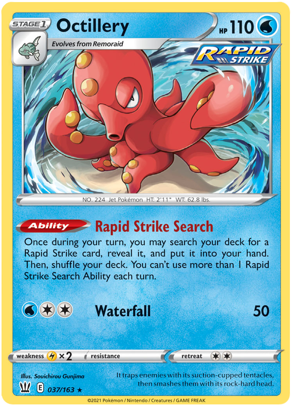 Octillery (037/163) (Theme Deck Exclusive) [Sword & Shield: Battle Styles] | Play N Trade Winnipeg