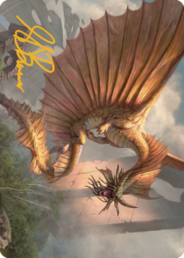 Ancient Gold Dragon Art Card (28) (Gold-Stamped Signature) [Commander Legends: Battle for Baldur's Gate Art Series] | Play N Trade Winnipeg