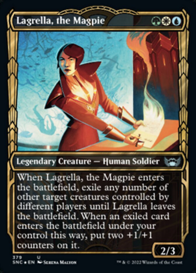 Lagrella, the Magpie (Showcase Golden Age Gilded Foil) [Streets of New Capenna] | Play N Trade Winnipeg