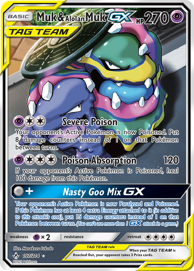 Muk & Alolan Muk GX (197/214) [Sun & Moon: Unbroken Bonds] | Play N Trade Winnipeg