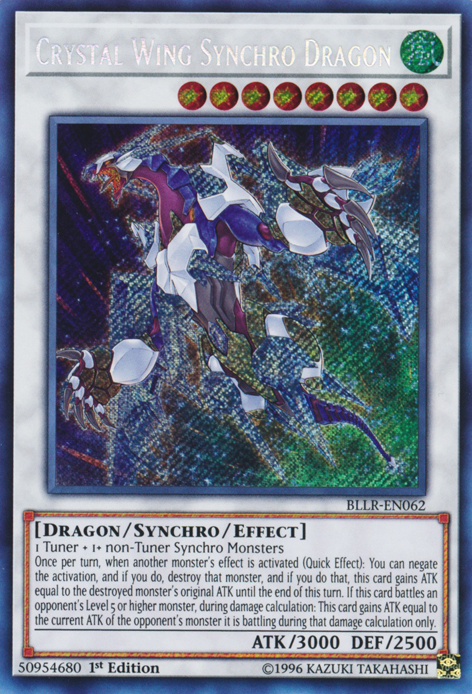 Crystal Wing Synchro Dragon [BLLR-EN062] Secret Rare | Play N Trade Winnipeg