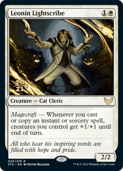 Leonin Lightscribe [Strixhaven: School of Mages Prerelease Promos] | Play N Trade Winnipeg