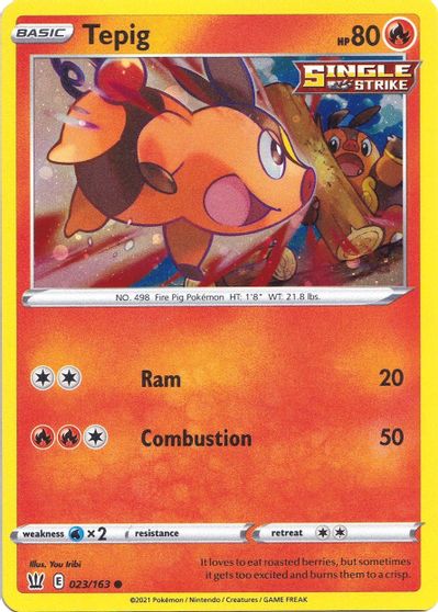 Tepig (023/163) (Cosmos Holo) [Sword & Shield: Battle Styles] | Play N Trade Winnipeg