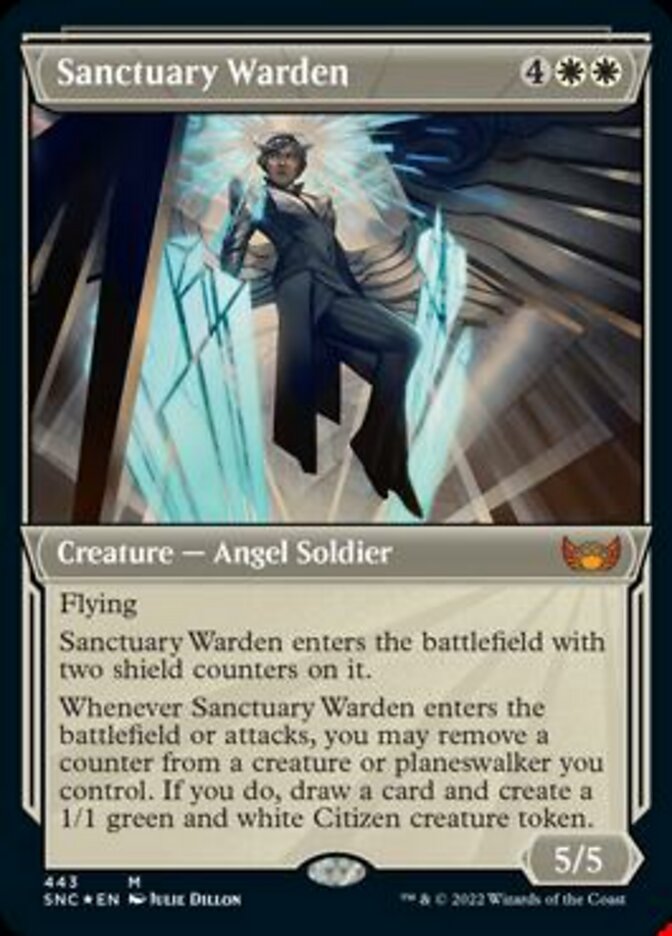 Sanctuary Warden (Showcase Art Deco Foil Etched) [Streets of New Capenna] | Play N Trade Winnipeg