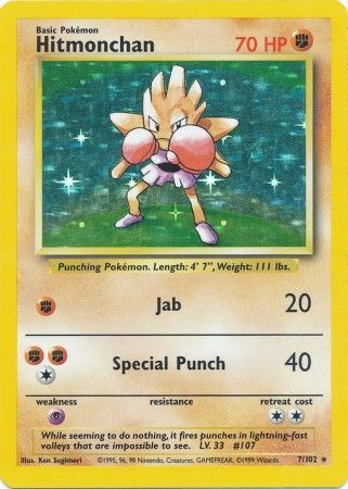 Hitmonchan (7/102) [Base Set Unlimited] | Play N Trade Winnipeg