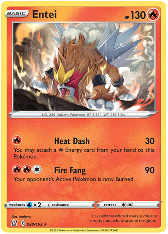 Entei (020/163) [Sword & Shield: Battle Styles] | Play N Trade Winnipeg