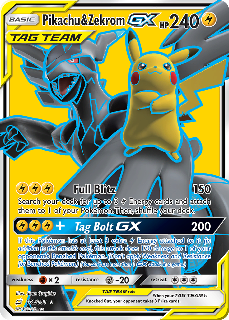 Pikachu & Zekrom GX (162/181) [Sun & Moon: Team Up] | Play N Trade Winnipeg