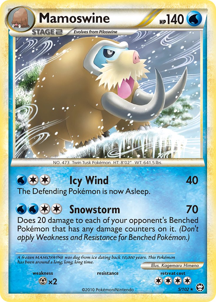 Mamoswine (5/102) (Cracked Ice Holo) (Theme Deck Exclusive) [HeartGold & SoulSilver: Triumphant] | Play N Trade Winnipeg