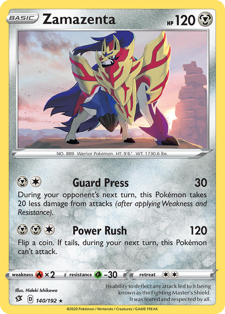 Zamazenta (140/192) (Cracked Ice Holo) (Theme Deck Exclusive) [Sword & Shield: Rebel Clash] | Play N Trade Winnipeg