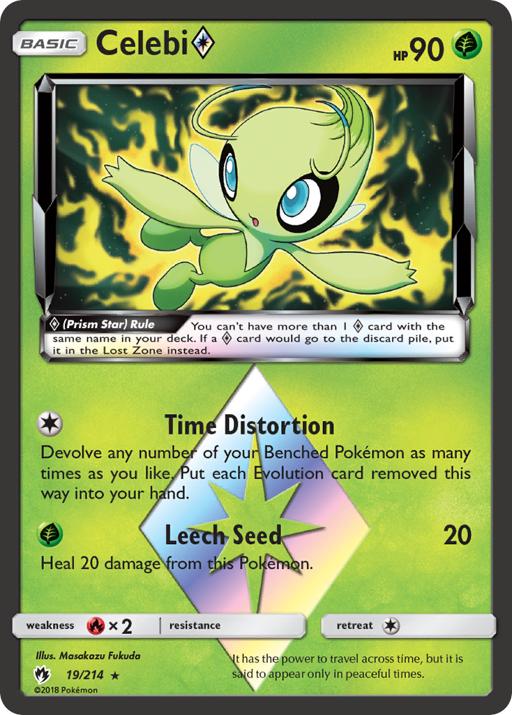 Celebi (19/214) (Prism Star) [Sun & Moon: Lost Thunder] | Play N Trade Winnipeg