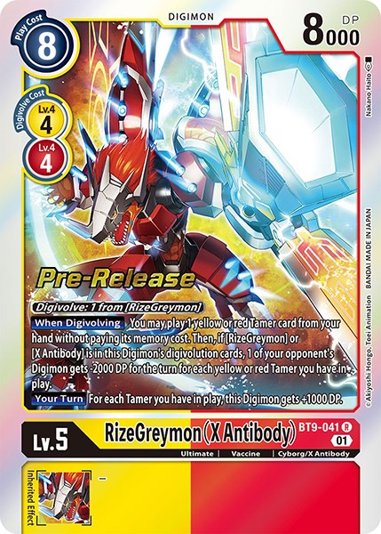 RizeGreymon (X Antibody) [BT9-041] [X Record Pre-Release Promos] | Play N Trade Winnipeg