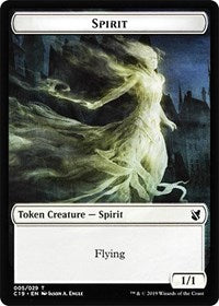 Spirit // Human Double-sided Token [Commander 2019 Tokens] | Play N Trade Winnipeg