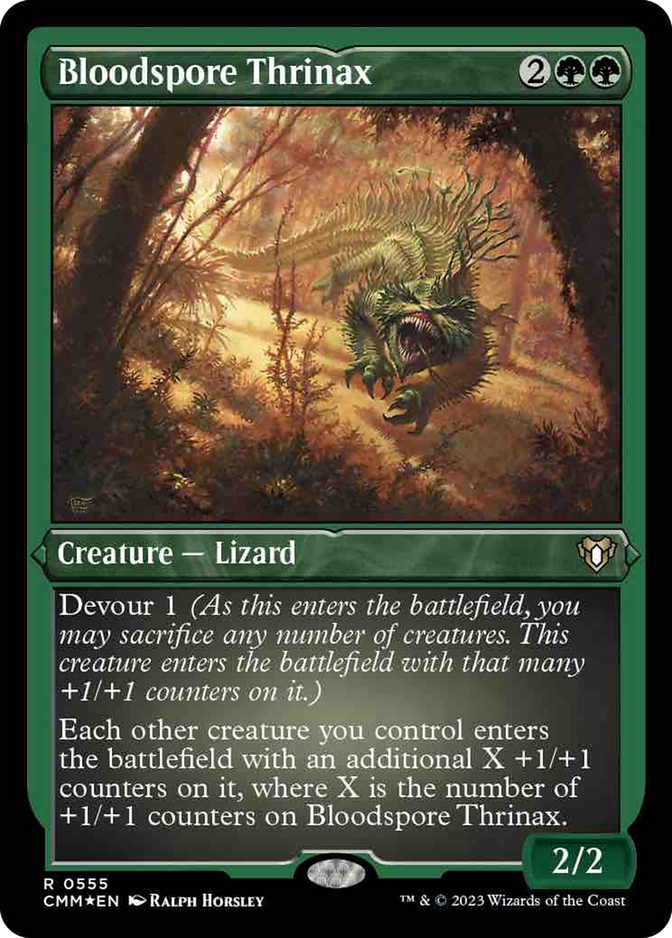 Bloodspore Thrinax (Foil Etched) [Commander Masters] | Play N Trade Winnipeg