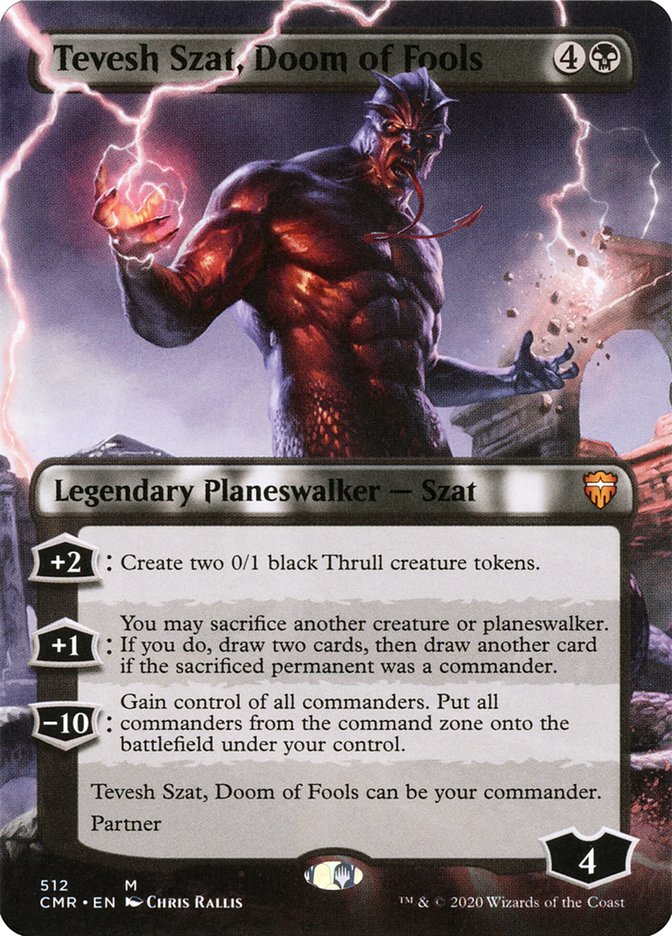 Tevesh Szat, Doom of Fools (Borderless) [Commander Legends] | Play N Trade Winnipeg