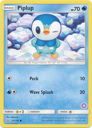 Piplup (32/156) (Deck Exclusive #11) [Sun & Moon: Trainer Kit - Alolan Sandslash] | Play N Trade Winnipeg