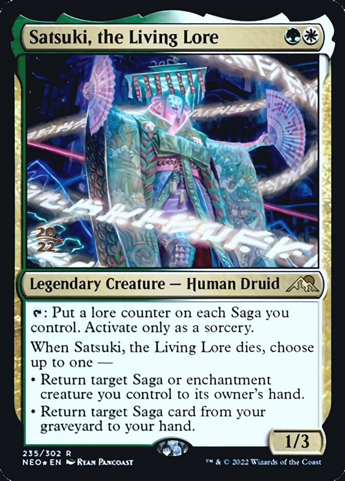 Satsuki, the Living Lore [Kamigawa: Neon Dynasty Prerelease Promos] | Play N Trade Winnipeg