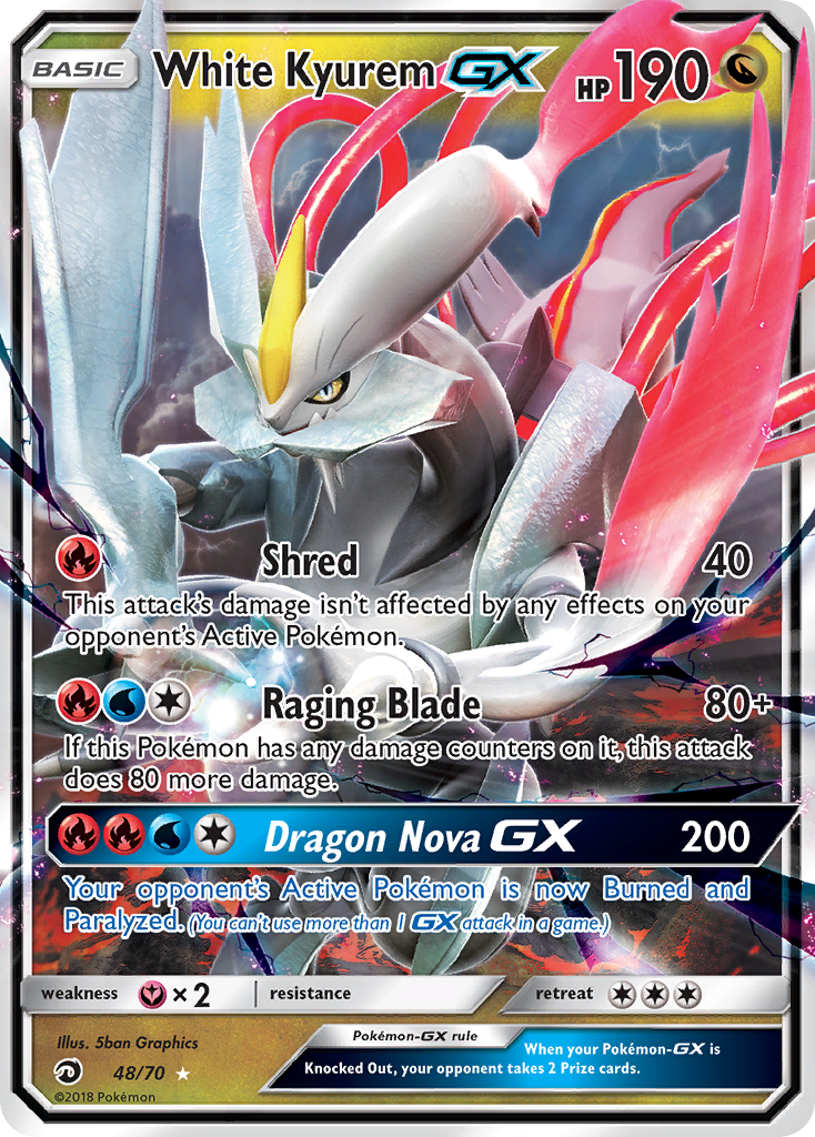 White Kyurem GX (48/70) [Sun & Moon: Dragon Majesty] | Play N Trade Winnipeg