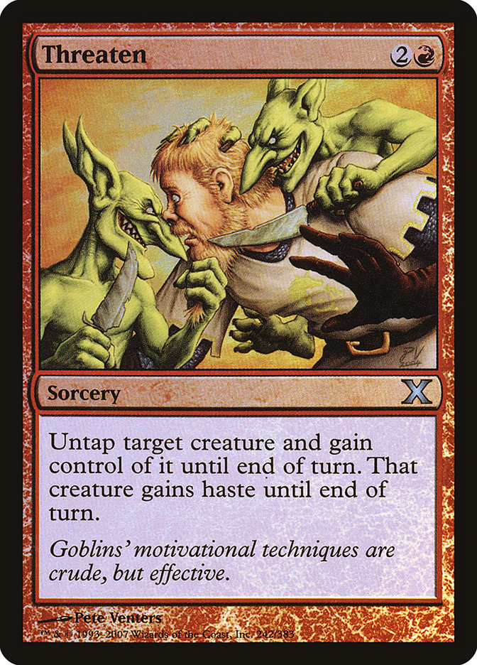 Threaten (Premium Foil) [Tenth Edition] | Play N Trade Winnipeg