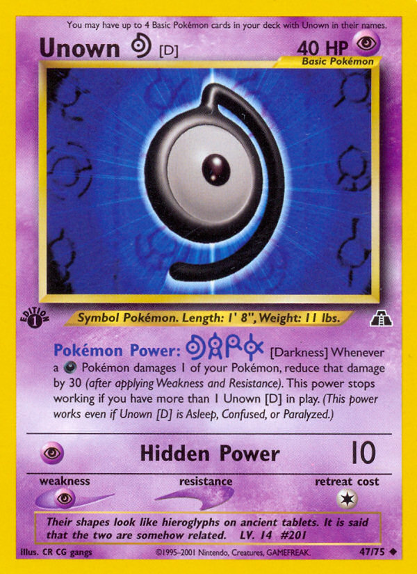 Unown [D] (47/75) [Neo Discovery 1st Edition] | Play N Trade Winnipeg