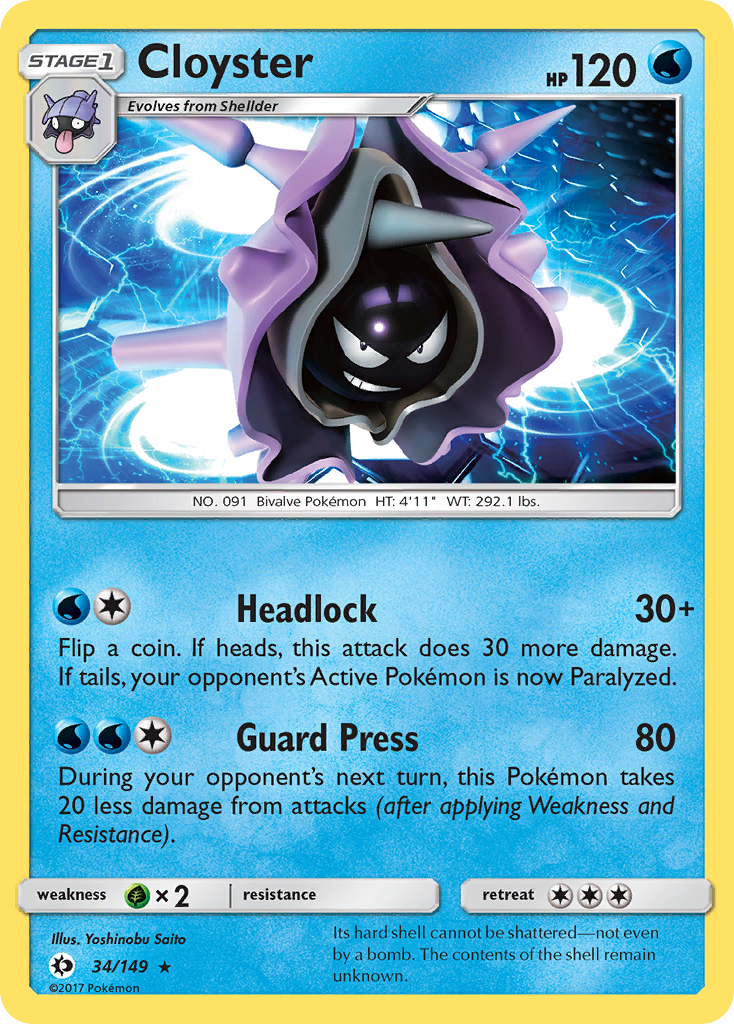 Cloyster (34/149) [Sun & Moon: Base Set] | Play N Trade Winnipeg