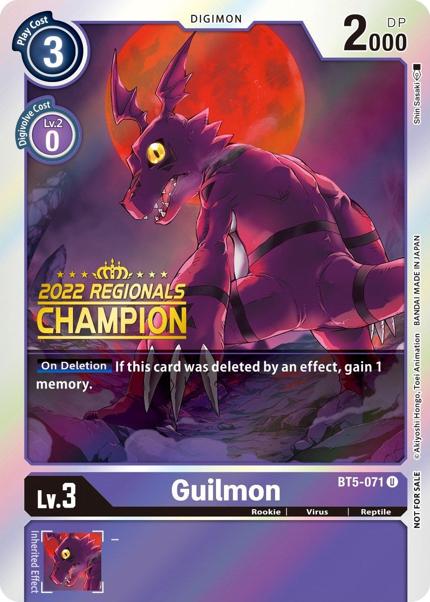 Guilmon [BT5-071] (2022 Championship Offline Regional) (Online Champion) [Battle of Omni Promos] | Play N Trade Winnipeg