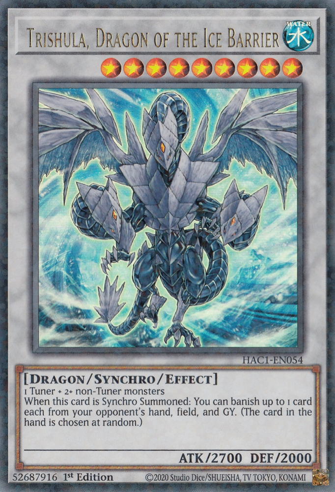 Trishula, Dragon of the Ice Barrier (Duel Terminal) [HAC1-EN054] Parallel Rare | Play N Trade Winnipeg