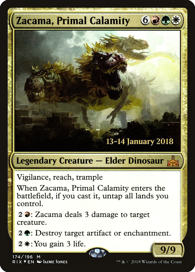 Zacama, Primal Calamity [Rivals of Ixalan Prerelease Promos] | Play N Trade Winnipeg