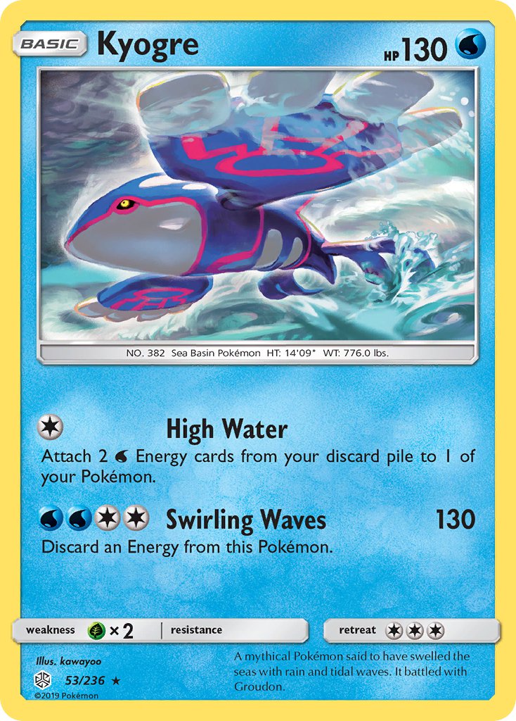 Kyogre (53/236) (Cracked Ice Holo) (Theme Deck Exclusive) [Sun & Moon: Cosmic Eclipse] | Play N Trade Winnipeg