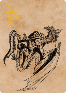 Ancient Silver Dragon Art Card (47) (Gold-Stamped Signature) [Commander Legends: Battle for Baldur's Gate Art Series] | Play N Trade Winnipeg