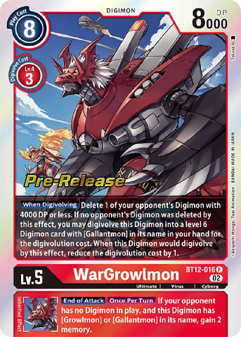 WarGrowlmon [BT12-016] [Across Time Pre-Release Cards] | Play N Trade Winnipeg