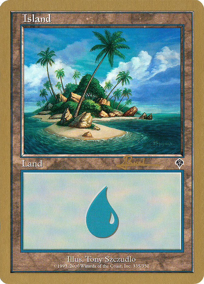 Island (ar335a) (Antoine Ruel) [World Championship Decks 2001] | Play N Trade Winnipeg