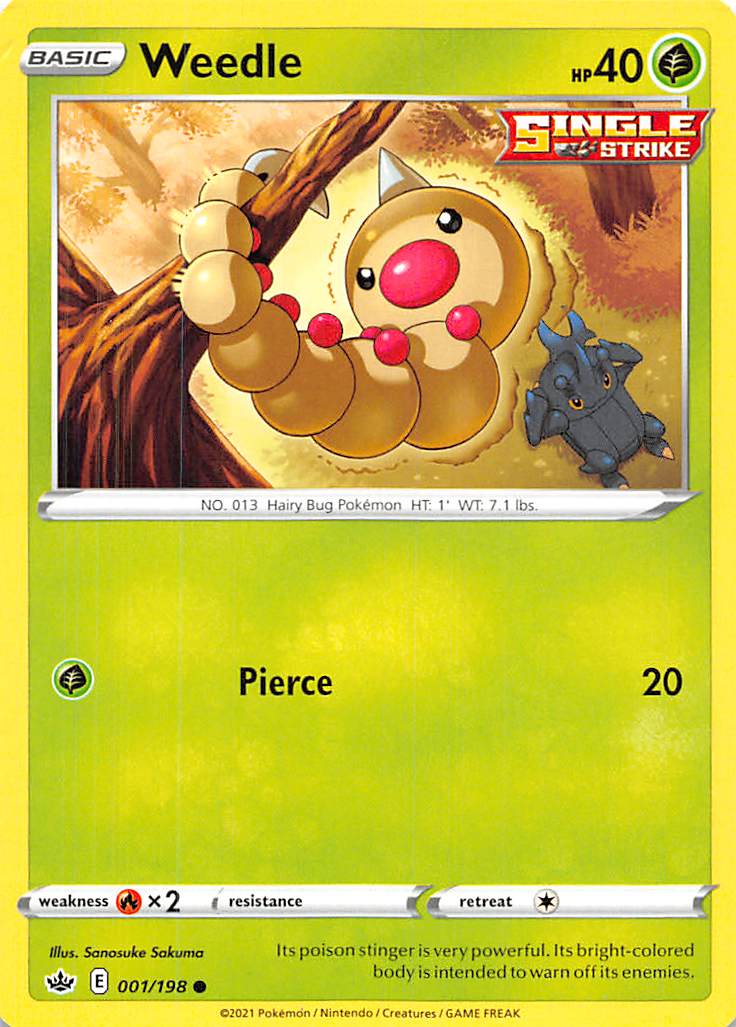 Weedle (001/198) [Sword & Shield: Chilling Reign] | Play N Trade Winnipeg