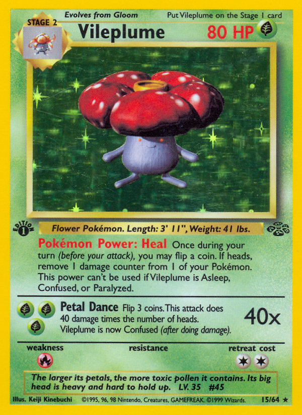 Vileplume (15/64) [Jungle 1st Edition] | Play N Trade Winnipeg