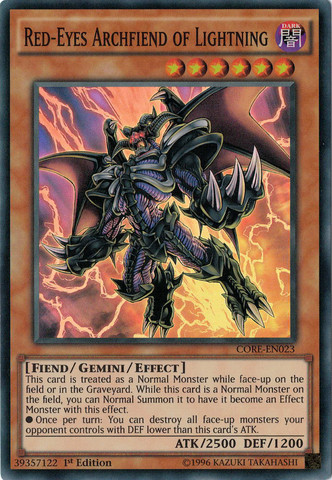 Red-Eyes Archfiend of Lightning [CORE-EN023] Super Rare | Play N Trade Winnipeg