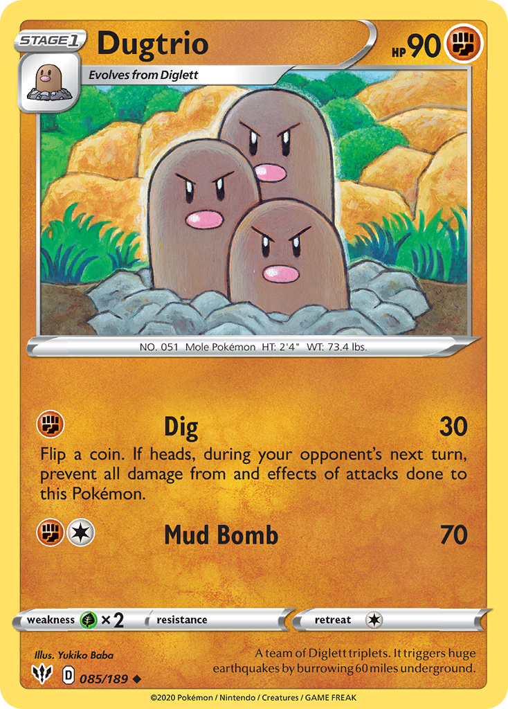 Dugtrio (085/189) [Sword & Shield: Darkness Ablaze] | Play N Trade Winnipeg