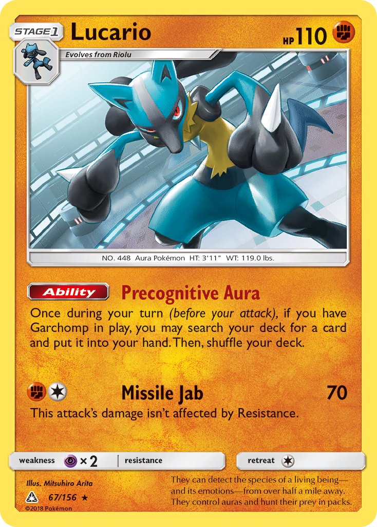 Lucario (67/156) (Theme Deck Exclusive) [Sun & Moon: Ultra Prism] | Play N Trade Winnipeg