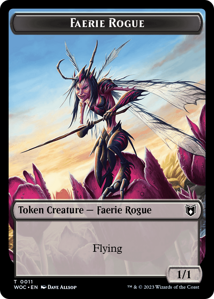 Faerie Rogue // Pirate (0011) Double-Sided Token [Wilds of Eldraine Commander Tokens] | Play N Trade Winnipeg