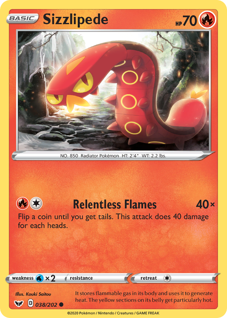 Sizzlipede (038/202) [Sword & Shield: Base Set] | Play N Trade Winnipeg