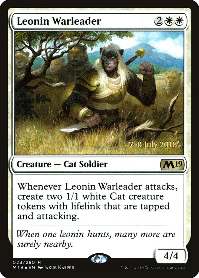 Leonin Warleader  [Core Set 2019 Prerelease Promos] | Play N Trade Winnipeg