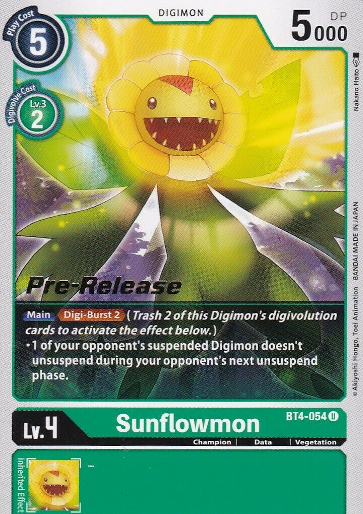 Sunflowmon [BT4-054] [Great Legend Pre-Release Promos] | Play N Trade Winnipeg