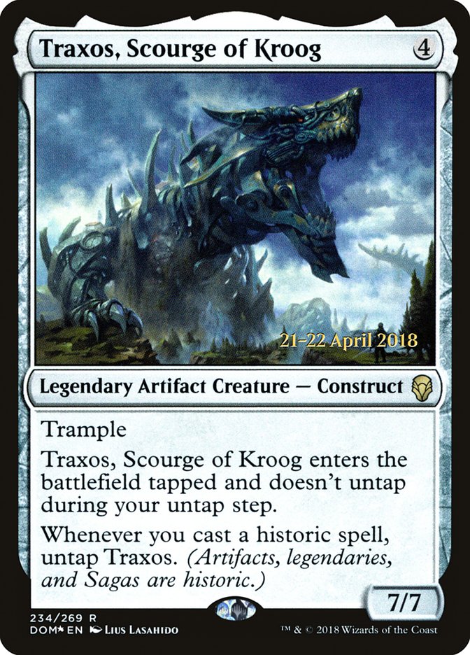 Traxos, Scourge of Kroog  [Dominaria Prerelease Promos] | Play N Trade Winnipeg