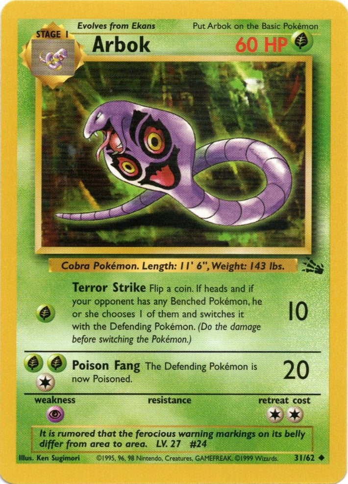 Arbok (31/62) [Fossil Unlimited] | Play N Trade Winnipeg