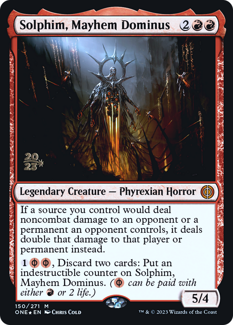 Solphim, Mayhem Dominus [Phyrexia: All Will Be One Prerelease Promos] | Play N Trade Winnipeg