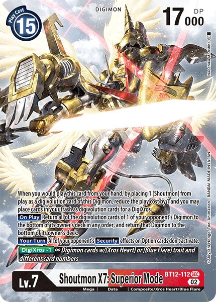 Shoutmon X7: Superior Mode [BT12-112] (Alternate Art) [Across Time] | Play N Trade Winnipeg