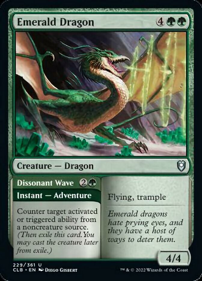 Emerald Dragon // Dissonant Wave [Commander Legends: Battle for Baldur's Gate] | Play N Trade Winnipeg